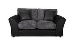 Bailey Regular Jumbo Cord/Leather Effect Sofa - Charcoal